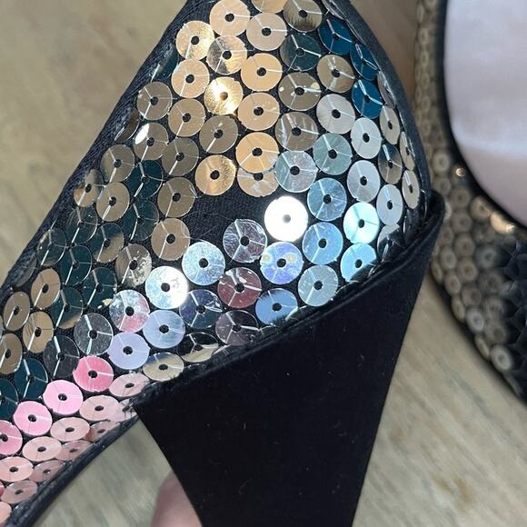 Marc by Marc Jacobs Sequin Peep Toe Pumps Satin Heels EU 40/US 9 - Picture 8 of 14